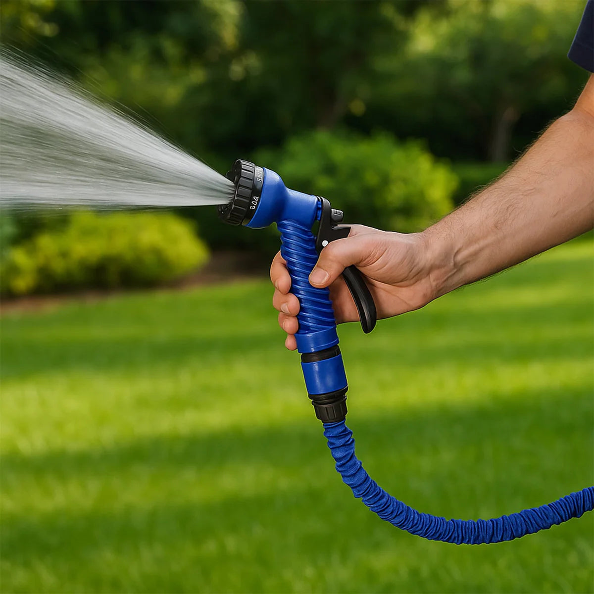 Expandable Magic Garden Hose with Spray Gun, Approx. 4 Meter Pipe (1 Set / Mix Color)