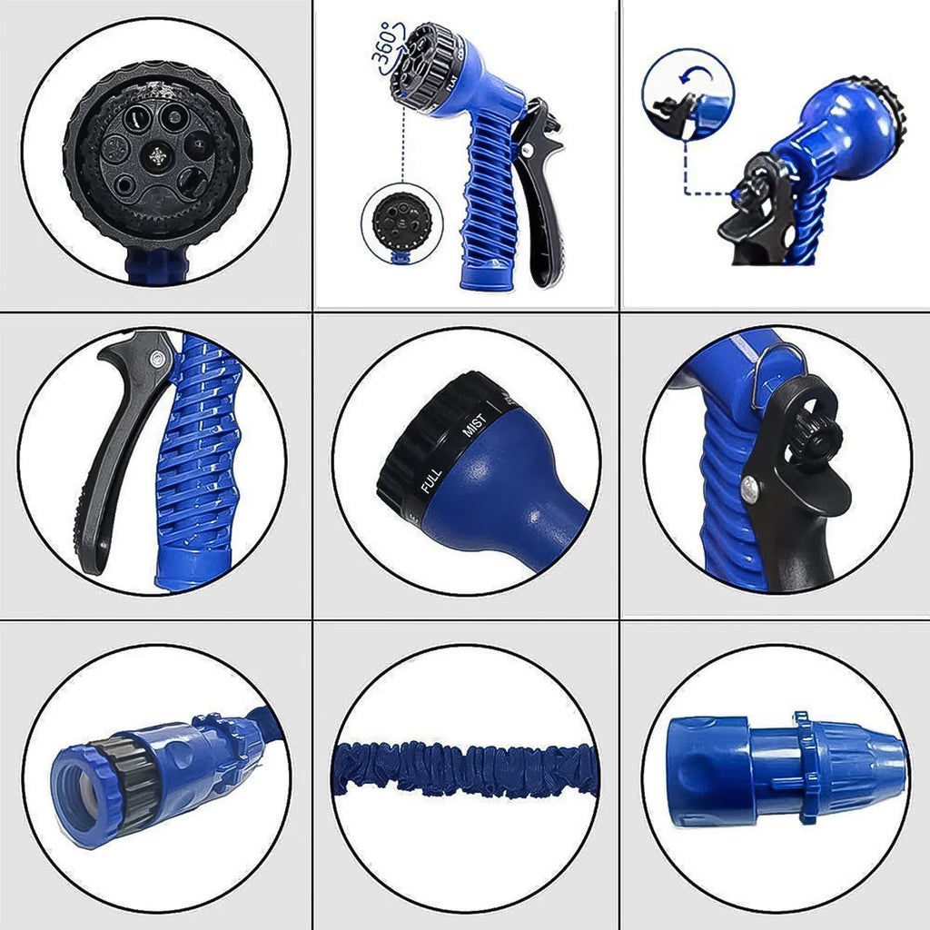 Expandable Magic Garden Hose with Spray Gun, Approx. 4 Meter Pipe (1 Set / Mix Color)