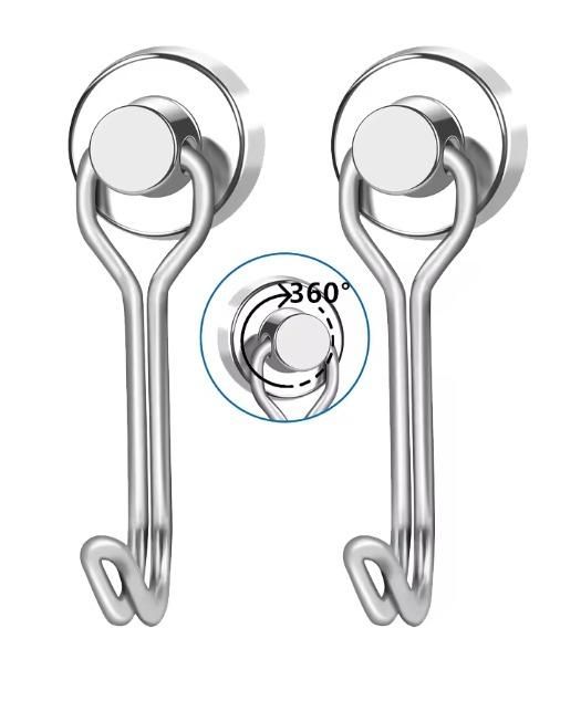 360 Rotation Heavy Duty Magnetic Hooks (Pack of 2)